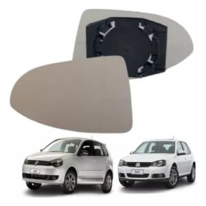 Vidro e Base Retrovisor Polo 2012/2014 Lado Esquerdo
