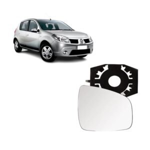 Vidro e Base Retrovisor Logan Sandero 2014 Até 2022 Direito