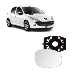 Vidro E Base Retrovisor Peugeot 207 2008 Á 2015 Lado Direito
