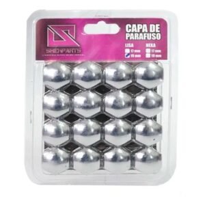 Alternative view of Jogo Capa Parafuso Roda Cromado Universal 19mm GM Fiat Ford